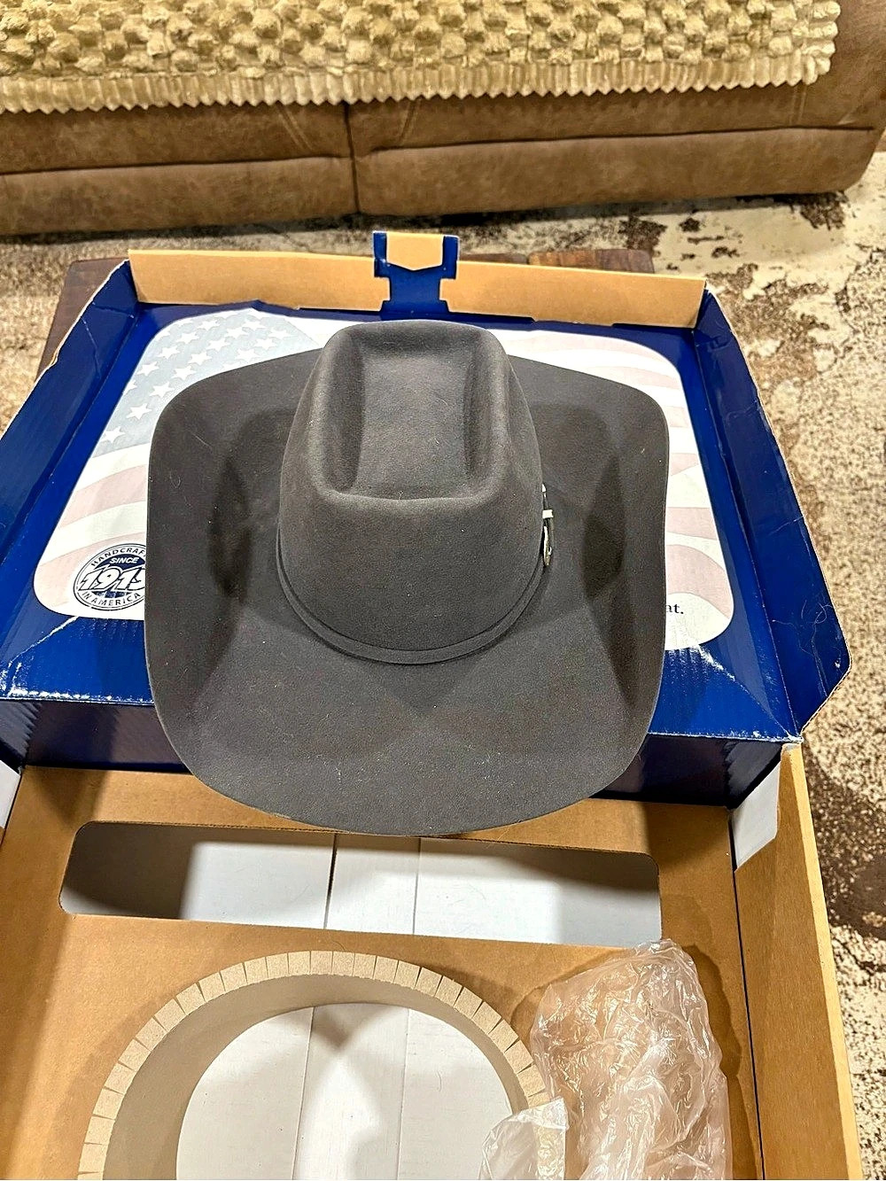 American Hat Co. 10X Steel Felt Cowboy Hat Gray US 7 1/2